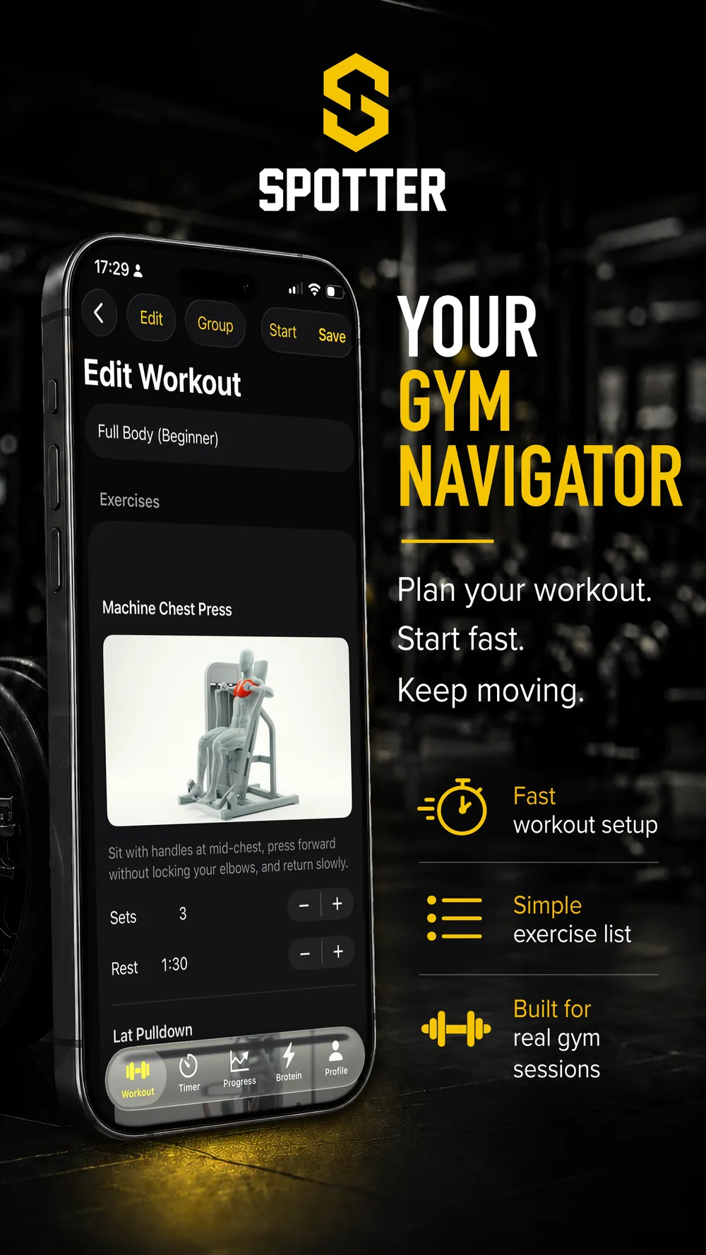 Spotter – Gym Workout Planner